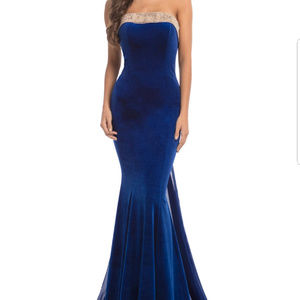Royal Blue Velvet Gown
